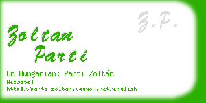 zoltan parti business card